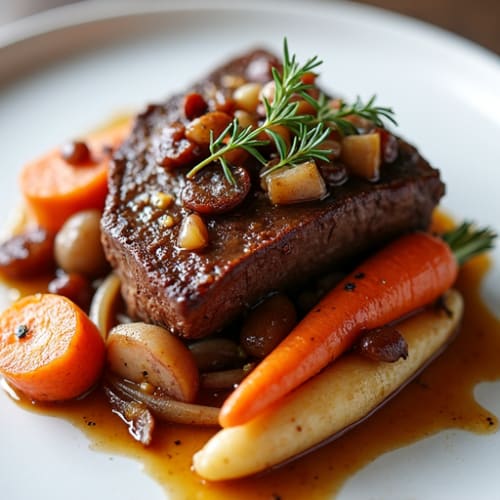 Red Wine Braised Beef with Root Vegetables