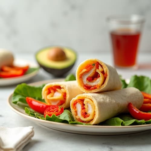Turkey Breast Roll-Ups with Sliced Bell Peppers