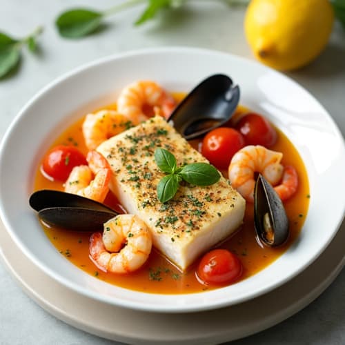 Herb-Garlic Seafood Stew with Fresh Fish and Shellfish