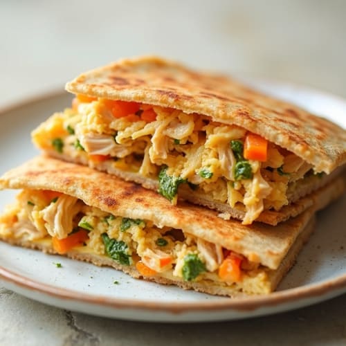 Crispy Shredded Chicken Verde Quesadilla