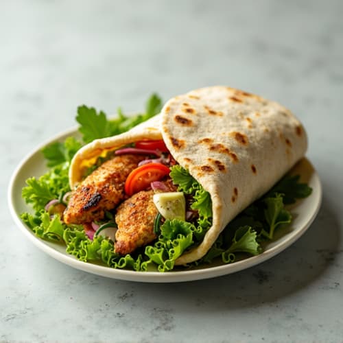 Crispy Grilled Chicken Wrap with Fresh Herbs
