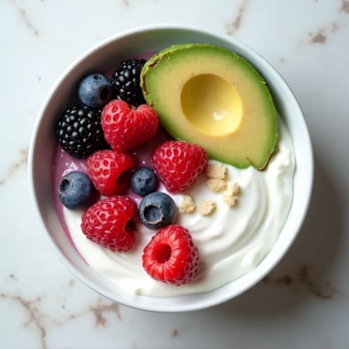 Greek Yogurt with Protein Powder and Mixed Berries