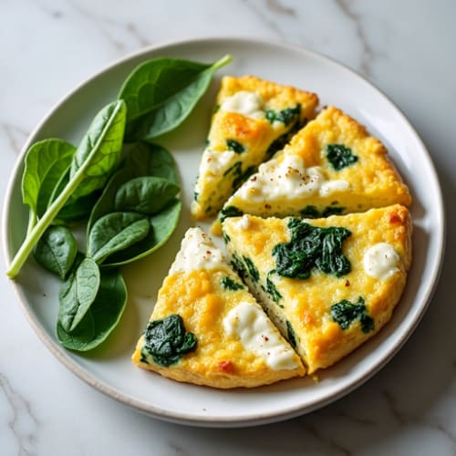Fluffy Spinach Feta Egg White Frittata