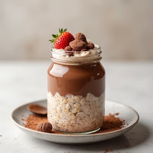 Protein-Rich Chocolate Hazelnut Overnight Oats