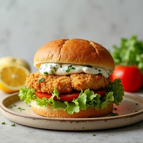 Crispy Baked Chicken Sandwich with Herb Aioli
