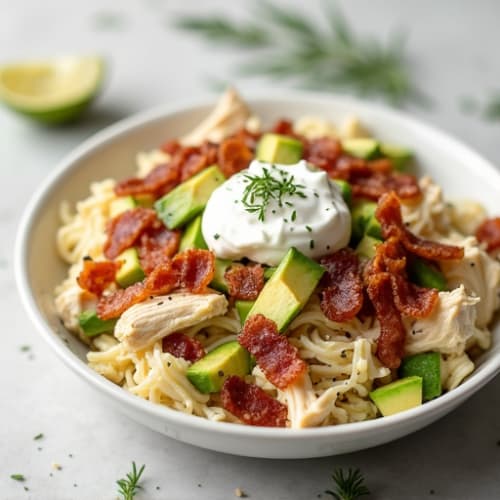 Creamy Ranch Pulled Chicken with Crispy Bacon