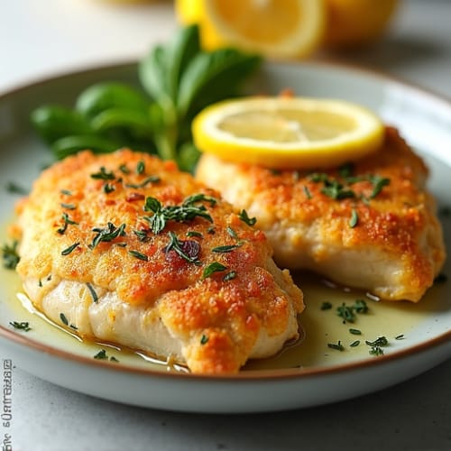 Herb-Crusted Lemon Garlic Pan Seared Chicken