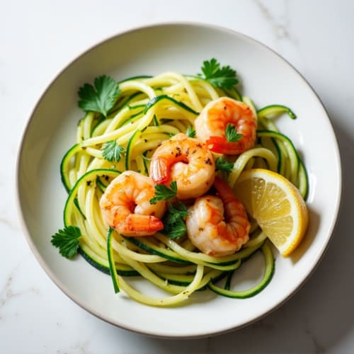 Lemon-Garlic Butter Shrimp with Herb Zucchini Noodles