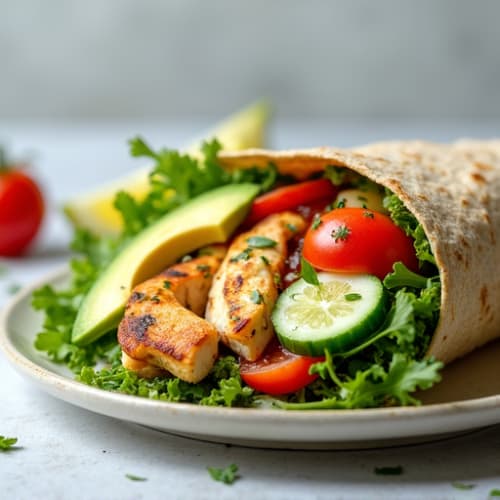 Herb-Grilled Chicken and Fresh Veggie Wrap