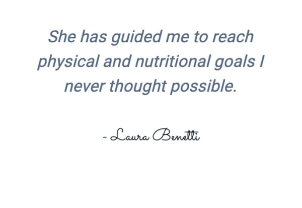 program transformation testimonial image from Laura Benetti 