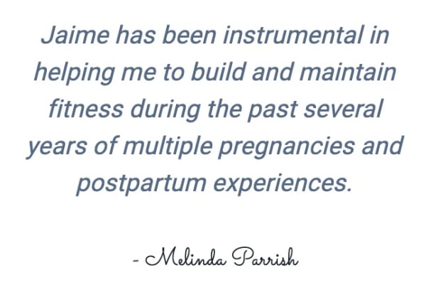 program transformation testimonial image from Melinda Parrish 