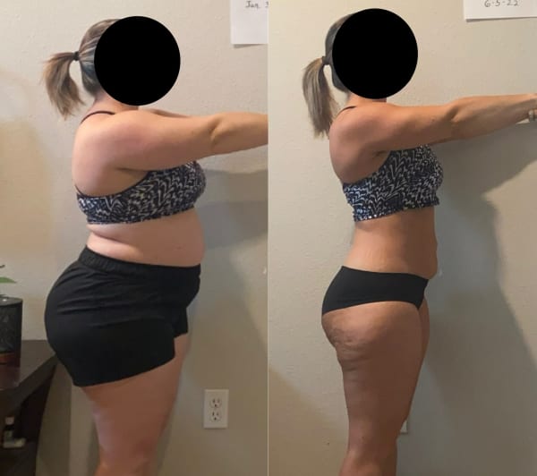 program transformation testimonial image from Beth (6mo progress)