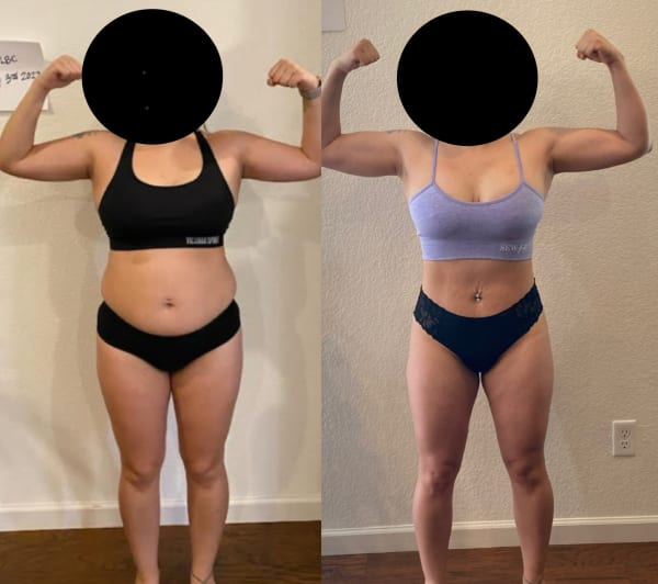 program transformation testimonial image from Mari (12wk progress)