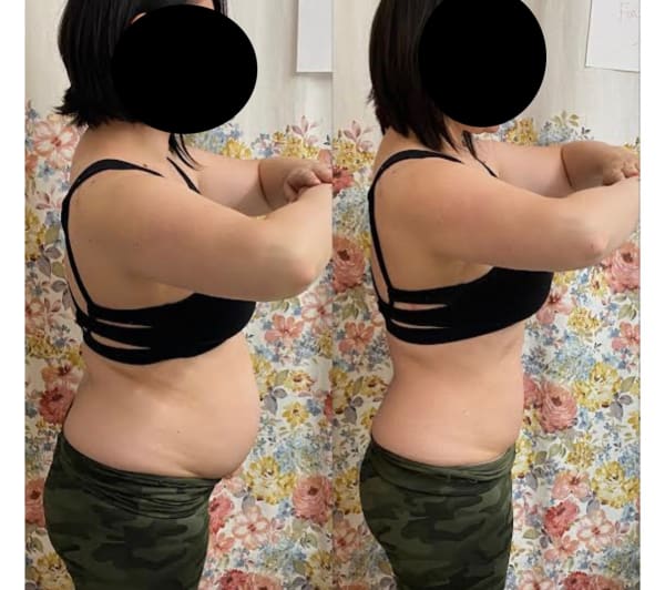 program transformation testimonial image from Rena (6wk progress)