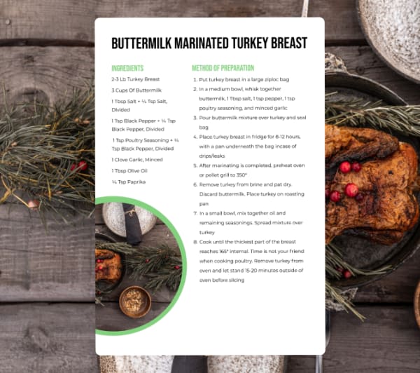 program transformation testimonial image from Buttermilk Marinated Turkey Breast