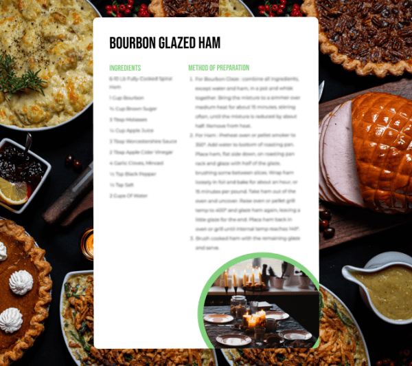 program transformation testimonial image from Bourbon Glazed Ham