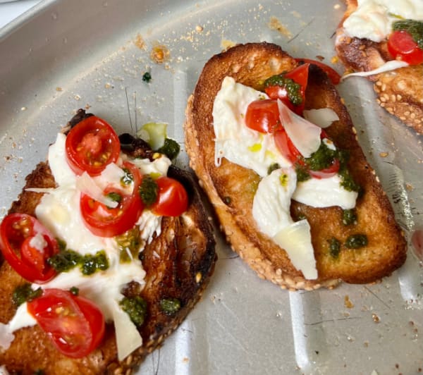 program transformation testimonial image from Burrata Toasted Crostini