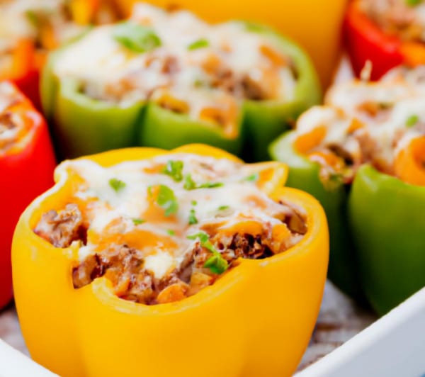 program transformation testimonial image from Ground Chicken Taco Stuffed Peppers