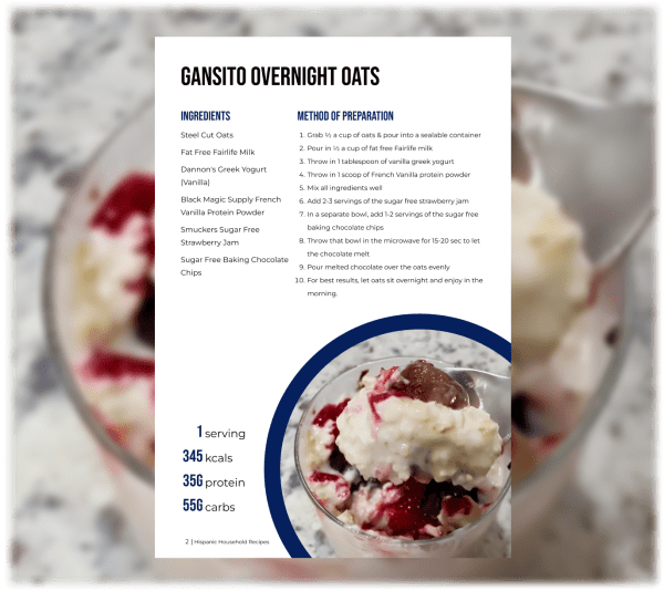 program transformation testimonial image from Gansito Overnight Oats (w/ Sample Recipe Page)