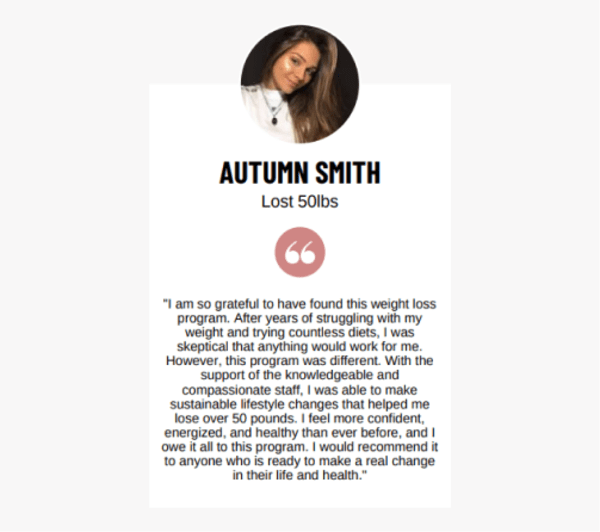 program transformation testimonial image from Autumn Smith