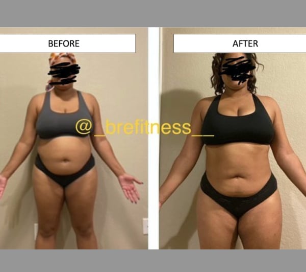 program transformation testimonial image from BreFitness Client Transformation