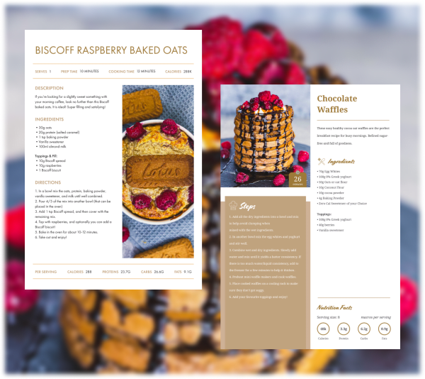 program transformation testimonial image from Example of Recipe Pages