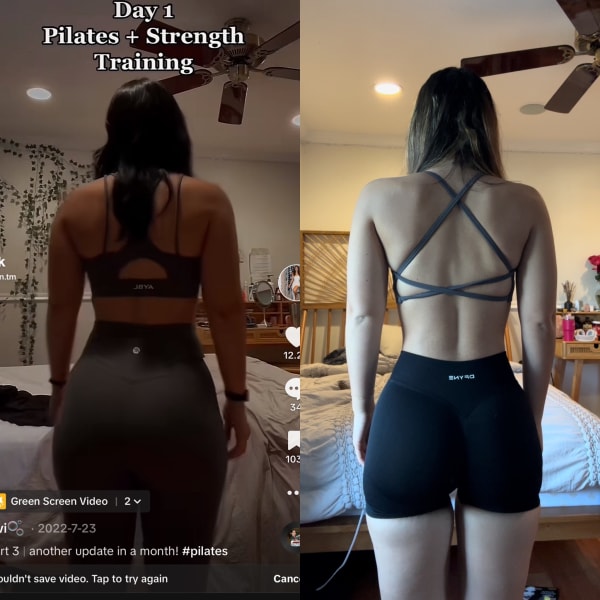 program transformation testimonial image from strength + pilates routine