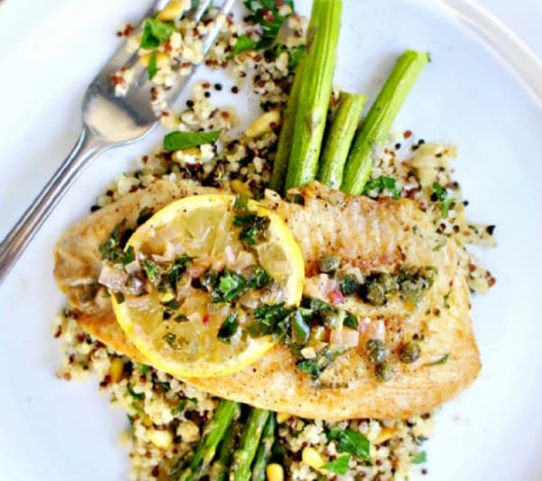 program transformation testimonial image from Grilled Fish with Sauteed Greens & Lemon Buttered Rice