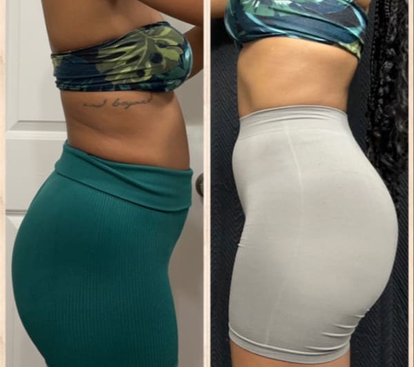 program transformation testimonial image from 6 month Glute Transformation