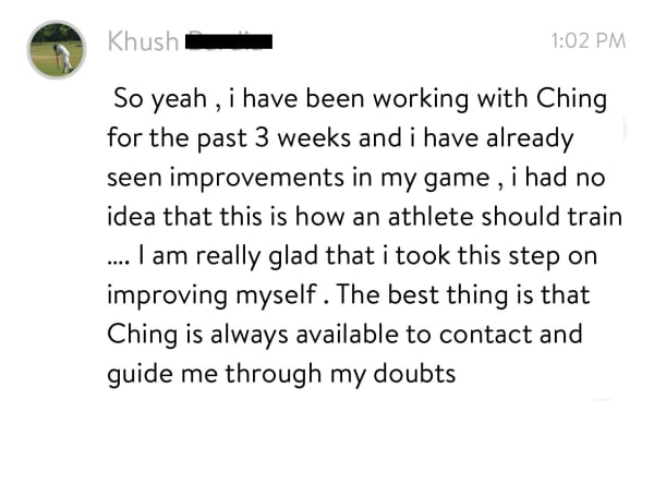 program transformation testimonial image from Khush