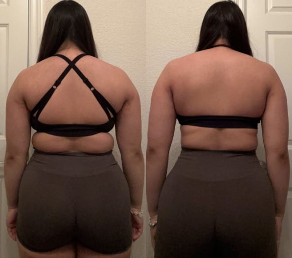 program transformation testimonial image from Mitchi's 6 Week Client Transformation