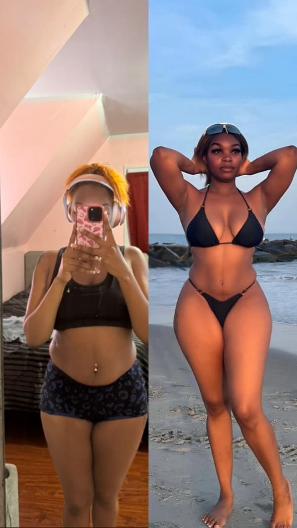 program transformation testimonial image from old me vs new me