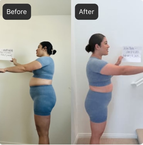 program transformation testimonial image from completed at home workouts