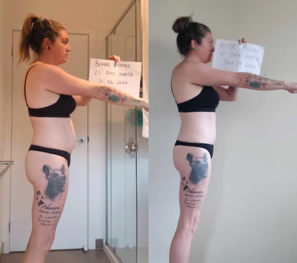program transformation testimonial image from Transformation from 21-Day Shred Challenge