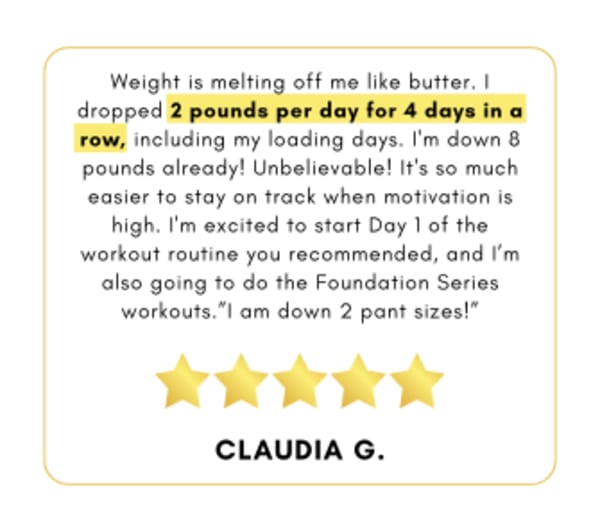 program transformation testimonial image from Claudia G.
