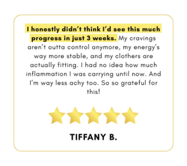 program transformation testimonial image from Tiffany B.