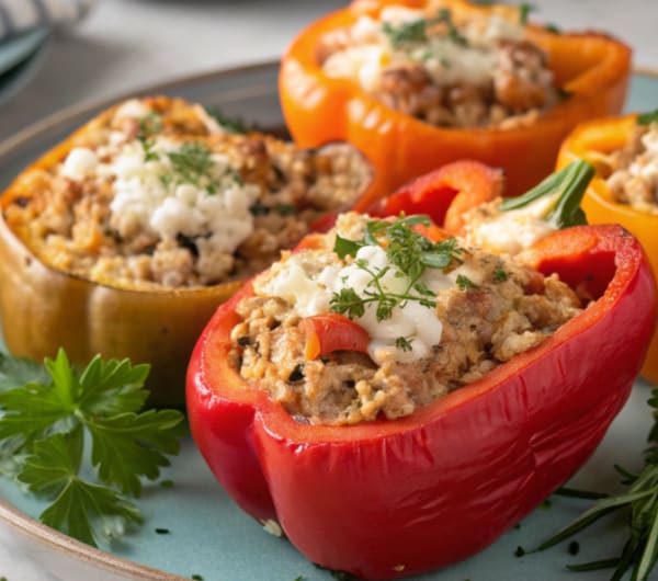program transformation testimonial image from Cottage Cheese Stuffed Peppers
