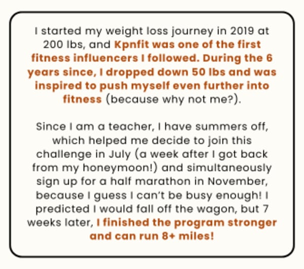 program transformation testimonial image from Olivia