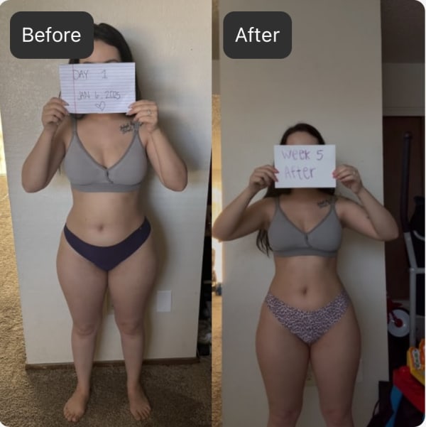 program transformation testimonial image from Slim & curvy transformation with hellocelina