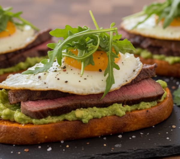 program transformation testimonial image from Sweet Potato Avocado Toast with Steak and Eggs