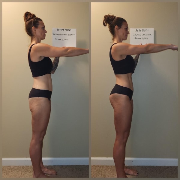 program transformation testimonial image from Amazing 6-week Sculpted Transformation