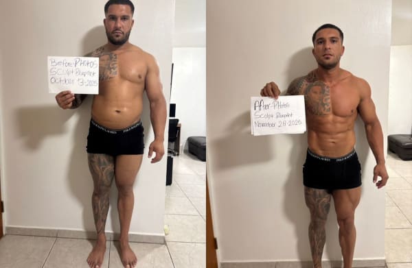 program transformation testimonial image from Sculpt Blueprint - Client Transformation