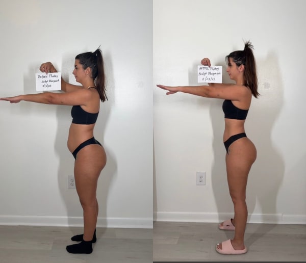 program transformation testimonial image from Sculpt Blueprint - Client Transformation