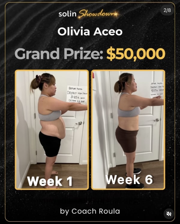 program transformation testimonial image from Olivia Aceo December winner  🥇 
