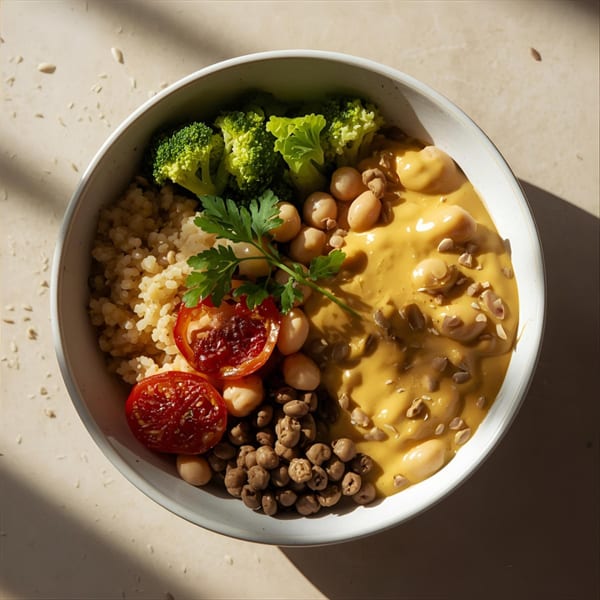 program transformation testimonial image from Cheesy Beany Broccoli Bowl