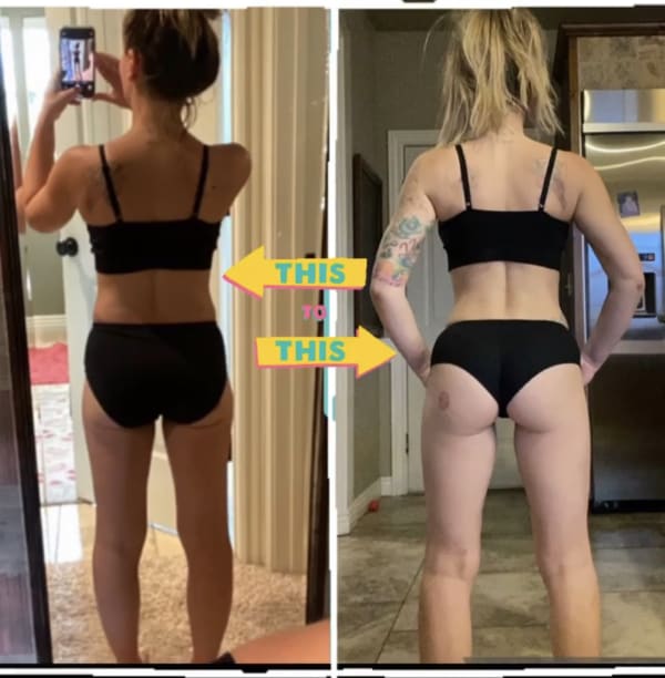 program transformation testimonial image from Skinny Fat to Toned