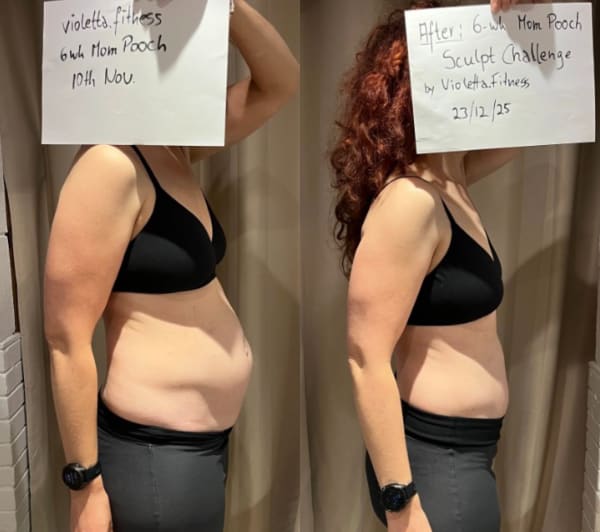 program transformation testimonial image from 6- week transformation client