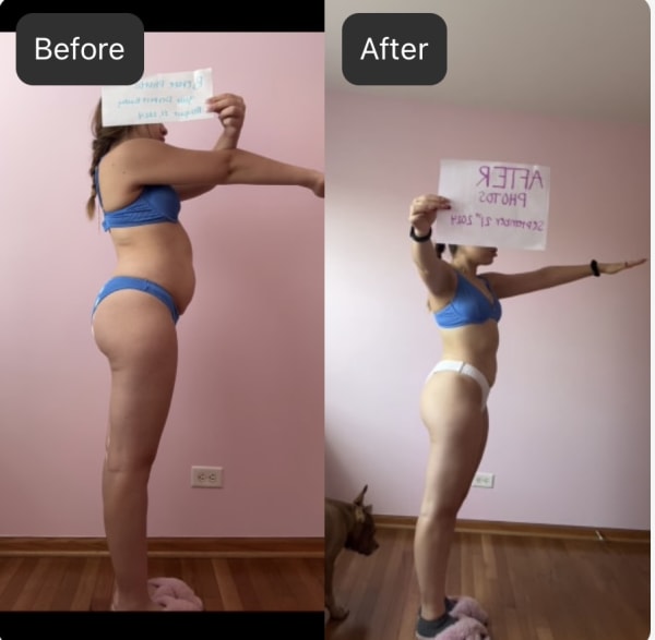 program transformation testimonial image from Following Celina's plan for 5 weeks!