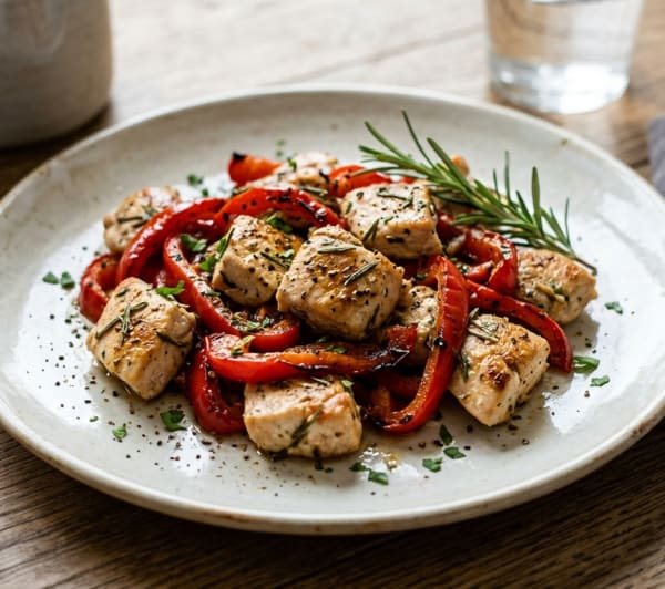 program transformation testimonial image from Rosemary Chicken & Red Pepper Skillet