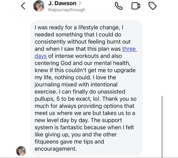 program transformation testimonial image from Client Transformation